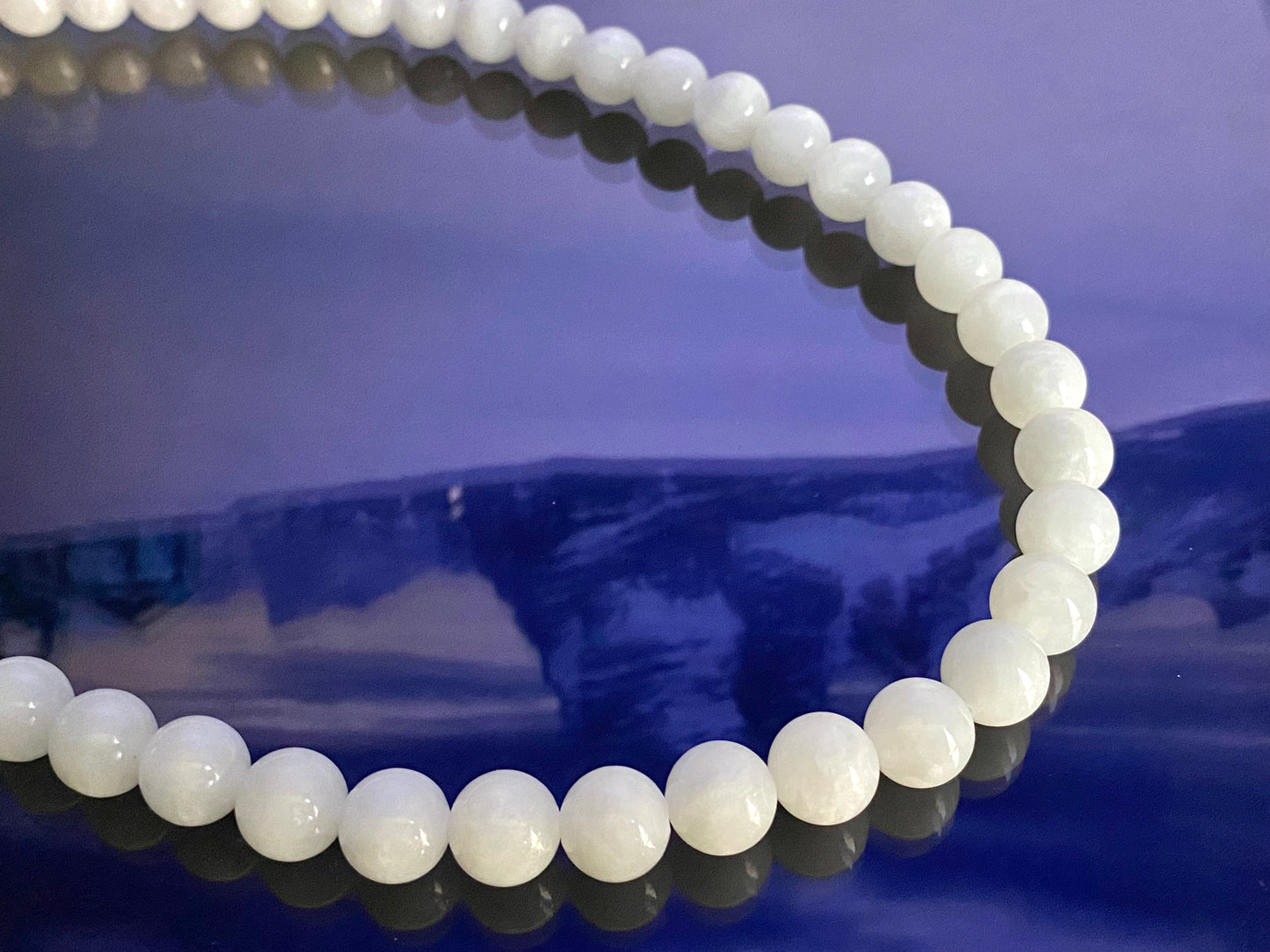 Make Friend Price Authentic  Natural Hetian White Jade Round bead White Nephrite Nacklace 10mm Best Gift for her,gift for Mom