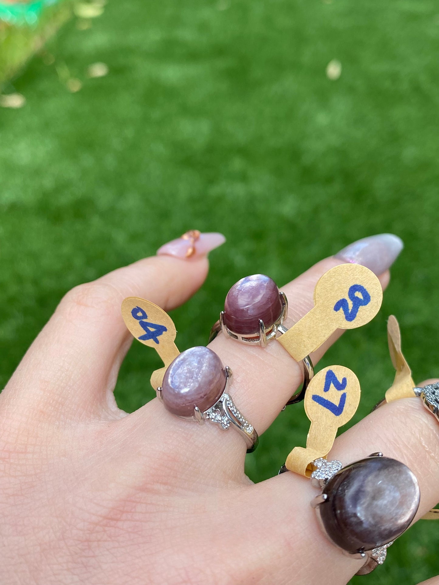 Natural Purple Lepidolite ,purple mica,Vintage style Oval shape ,Mid-century Adjustable Ring,Valentine's Day Gift,anniversary