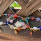sunstone，rose quartz，Blonde crystal，Turquoise ，Amethyst，Rhodonite，Black Rutilated ，Lapis Lazuli，aquamarine all in one bracelet