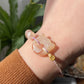 Natural Sakura Agate,cherry blossom agate hand carved hello kitty,star Donut ring braided rope Bracelet，Handmade Bracelet