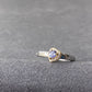 Natural Tanzanite Heart shape surrounded with clear zircon square shape Sterling silver S925 Ring,Statement Ring Birthday Aniversary gift