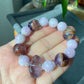 Natural Raw Ametrine Purple Lithium Amethyst Purple Phantom Lilac Mixed Design Bracelet
