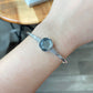 Gibeon Meterite  Sterling silver Lucky clover star rotate adjustable bracelet bangle，Anniversary gift for her