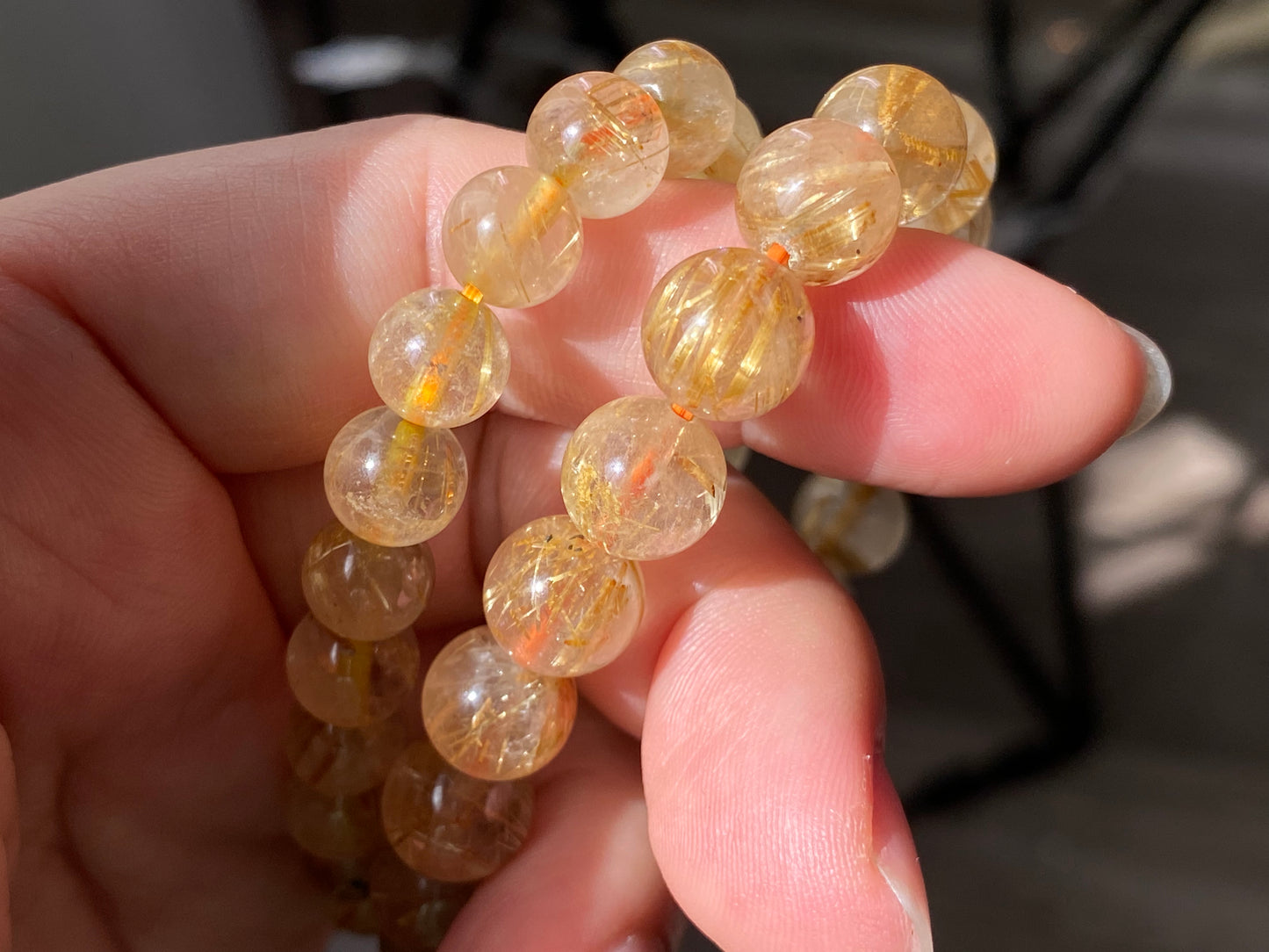 AAAA Natural Gold Rutilated Quartz Bracelet,clear crystal with gold hair for wealthy 8mm 10mm