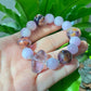 Natural Raw Ametrine Purple Lithium Amethyst Purple Phantom Lilac Mixed Design Bracelet