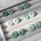 Natural A Donut Hetian Jade,Circle Jade Drop Earring,Drop dangle Earring/EarWire,handmade earring