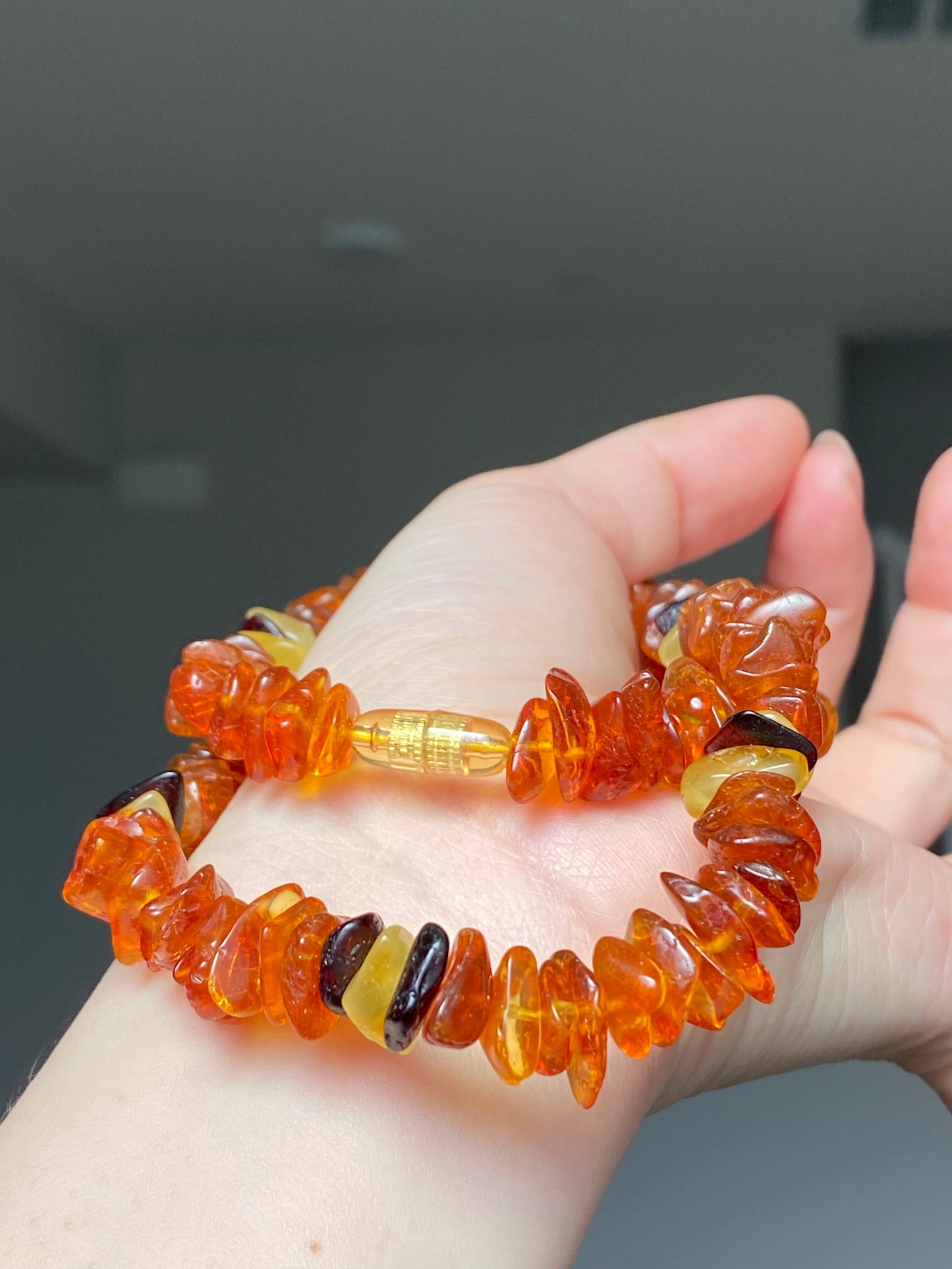 Made Friend Price Natural Genuine Baltic Amber Big Nuggets chips Mixed Color  Irregular Bead Necklace