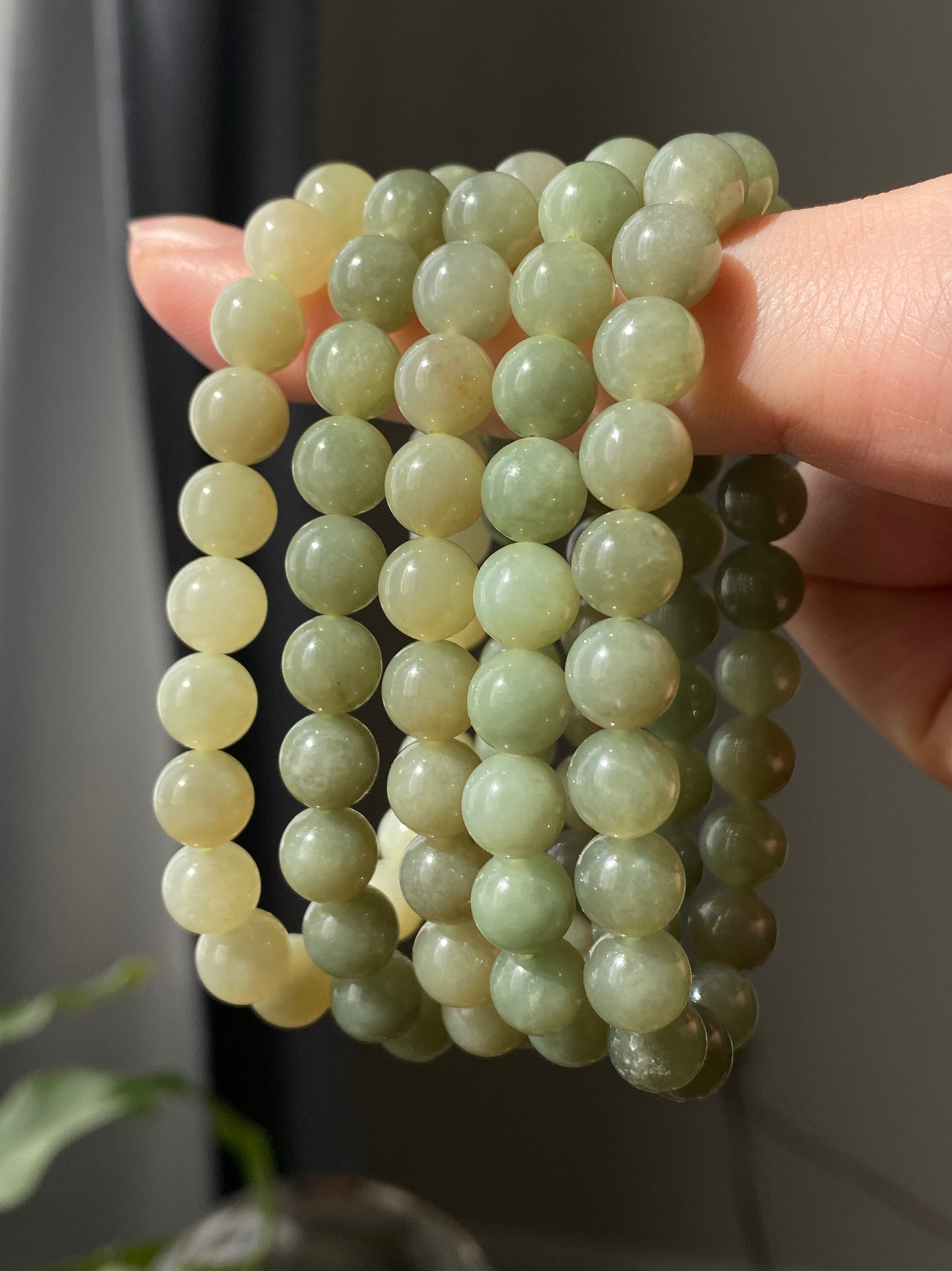 Natural Myanmar Green Jadeite，Nephrite Jade smooth round bead Bracelet,handmade bracelet 8mm+