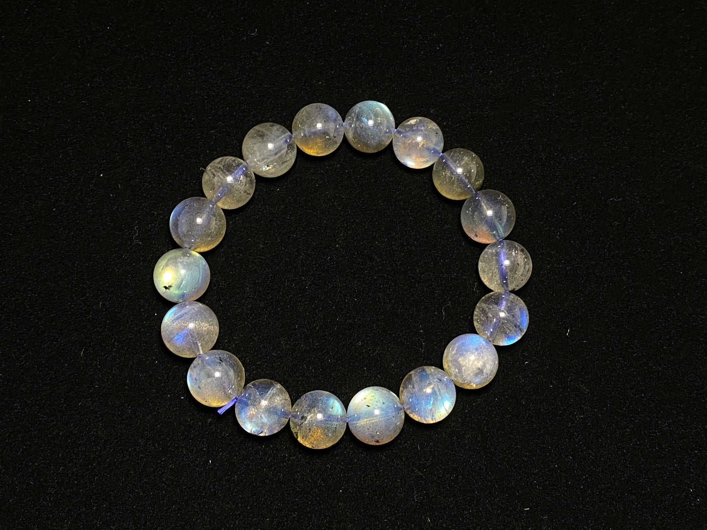 A grade Natural gray Labradorite moonstone round bead bracelet 7MM 10mm