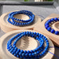 Natural High Grade less White More Blue Lapis Lazuli gemstone earless Anxiety Stress Relief Bracelet，Emotional Healing 5MM/9MM