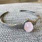 love of the bangle, rose quartz,Aquamarine vintage Sterling silver bangle bracelet