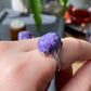 AAAAA Genuine Natural High Grade Silk Shin Purple Charoite,Cat Eyes Oval Shape sterling silver Adjustable Ring