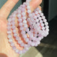 AAAA grade Lavender Lithium kunzite stone Quartz Purple Crystal Smooth Round cat eye fire Beads bracelet，handmade bracelet 7mm