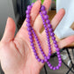 Rare High Grade Natural  Royal Purple Phosphosiderite Purple Mica Polished Smoothie Round Bead Necklace