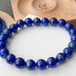 Natural High Grade less White More Blue Lapis Lazuli gemstone earless Anxiety Stress Relief Bracelet，Emotional Healing 5MM/9MM