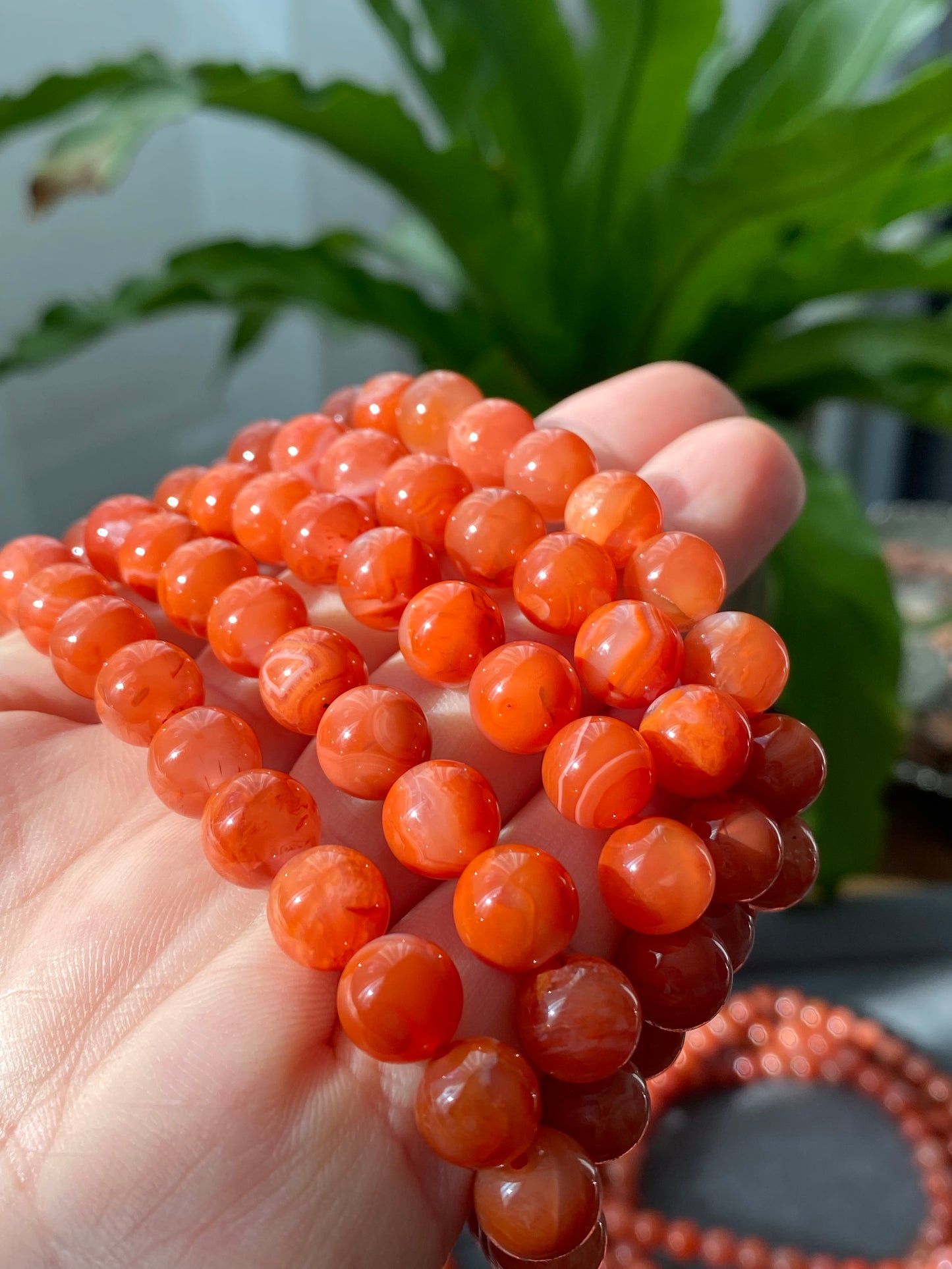 Natural High Rare Grade Nanhong Agate,Southern Red Agate Round Beaded Bracelet Necklace 7mm/9mm