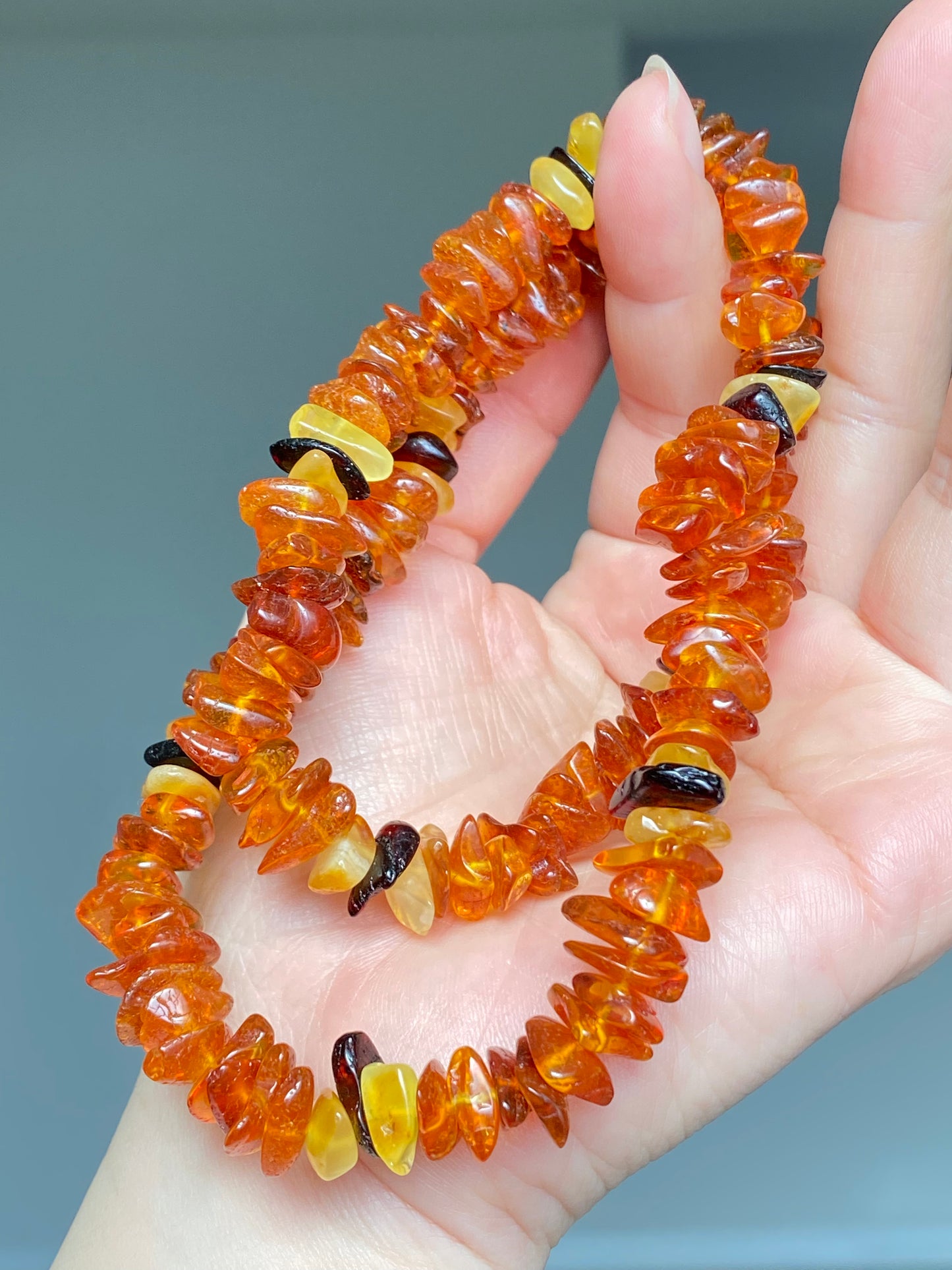 Made Friend Price Natural Genuine Baltic Amber Big Nuggets chips Mixed Color  Irregular Bead Necklace