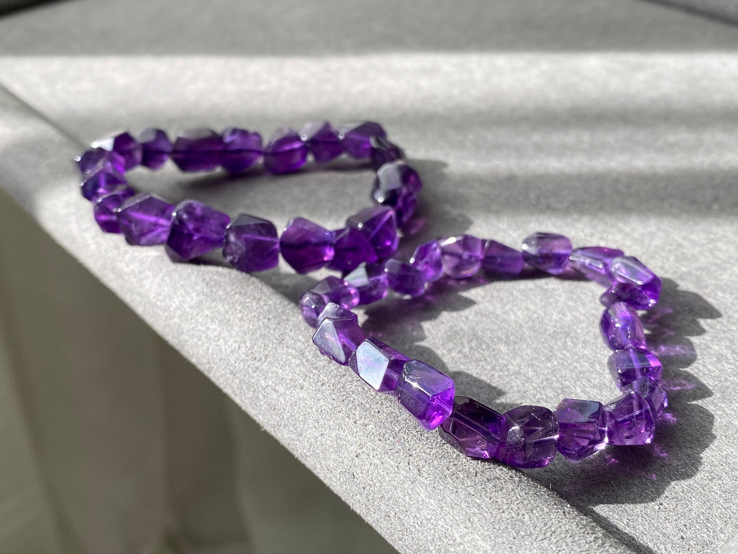 Rare Natural Hight Grade Dark Purple Amethyst,Deep purple Irregular Nugget Bead Bracelet