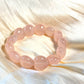 AAA high quality Rose quartz puffy heart shape bracelet bead grapefruit pink