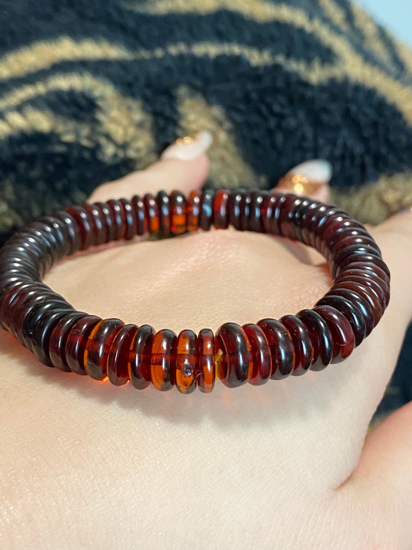 Natural Myanmar Blood amber saucer shape handmade bracelet,gift for her,gift for him