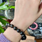 11MM Natural Cintamani Saffordite Tektite Bracelet, wishing stone, Saffordite Tektites, Arizona Tektitest polished round bead bracelet
