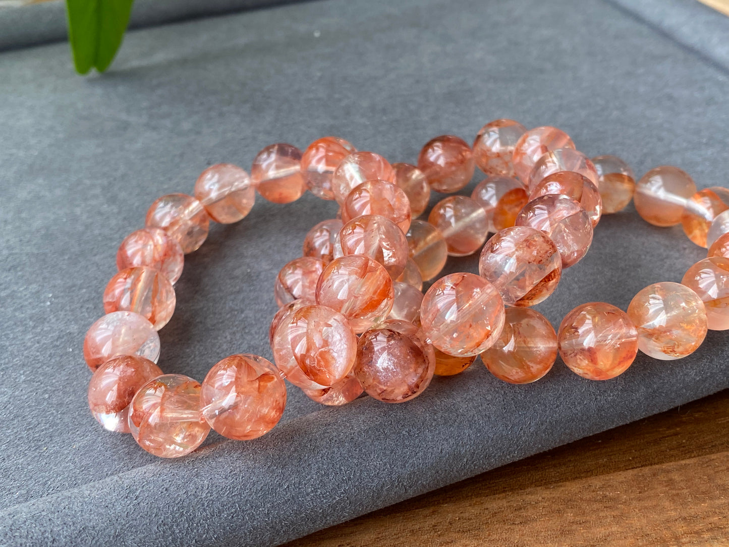 Natural High Clear Grade Super Gorgeous Koi Carp Fire Quartz,Hematoid Quartz Rainbow Flash Bracelet 13mm