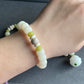 Natural white Bodhi root polished square round bead bracelet,prayer mala Yoga Meditation Balancing with Lotus Sculp