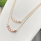 Dainty Pearl Necklace,Pearl Bead Necklace,oval-shaped Freshwater Pearls smile line  Necklace,Bridesmaids Gifts ,gift for her