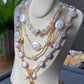 Natural Freshwater pearls baroque stone lotus ins style handmade Necklace, gift for her