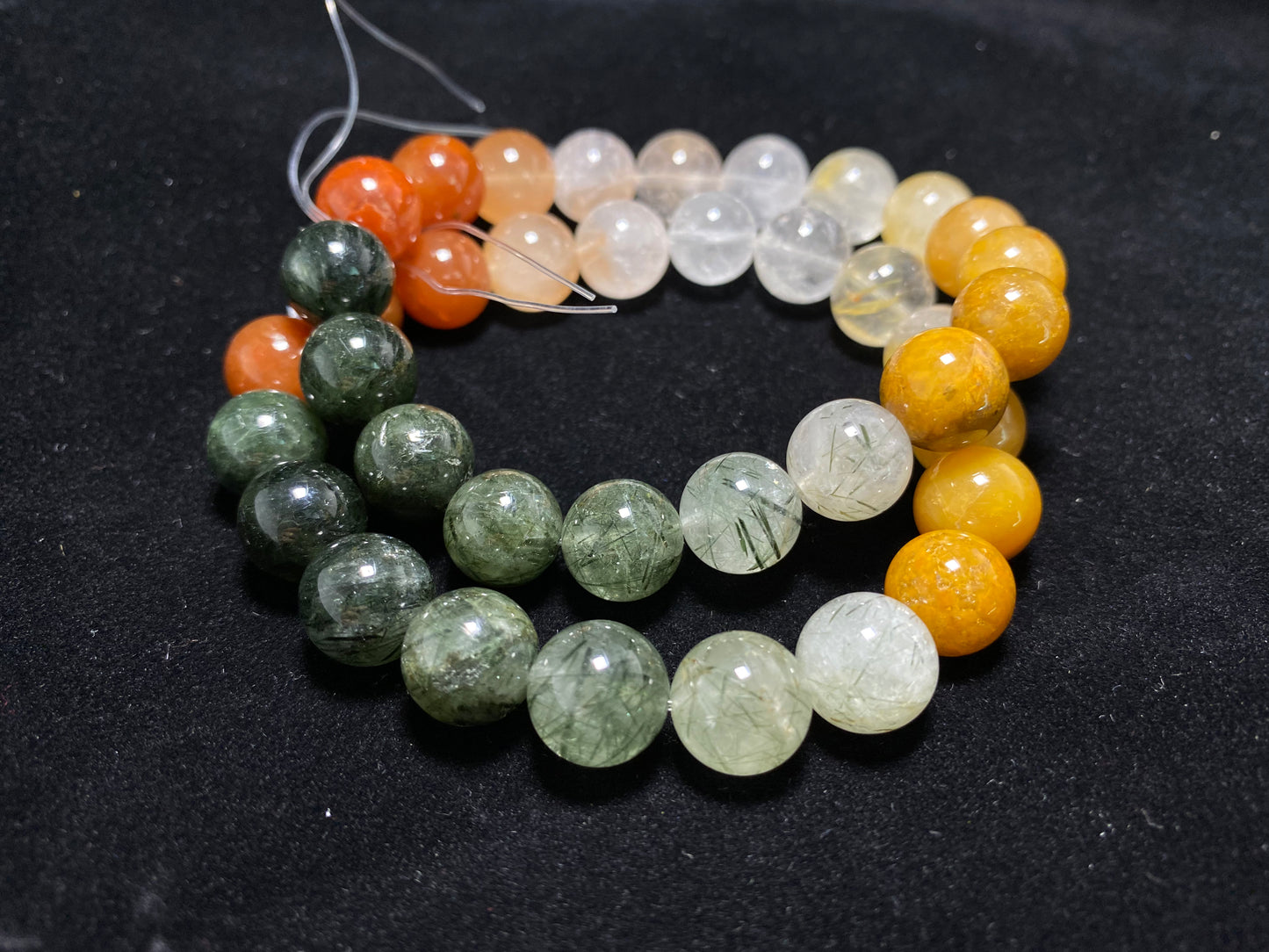 Natural Rainbow Rutilated  Quartz gemstone Fortune and Lucky  Healing bead bracelet