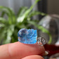 Hand carve Dark Blue Aquamarine with nice polished Pixiu brave troops Sterling silver necklace Pendant