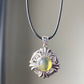 Genuine Natural Dominican Amber High Rare Grade Smooth Round Sterling silver setting,  Victorian Chrome Hearts Mid-century Style Necklace