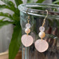 Natural AAA high quality Rose quartz cuty puffy heart shape drop dangle earring,Handmade Earring,Made in California