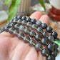 Natural Cintamani Saffordite Tektite Bracelet, wishing stone, Saffordite Tektites, Arizona Tektitest polished round bead bracelet