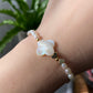 Natural Fresh water baroque Pearls with four leaf clover Mother of pearls 14K gold slide open Bracelet