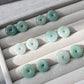 Natural A Donut Hetian Jade,Circle Jade Drop Earring,Drop dangle Earring/EarWire,handmade earring