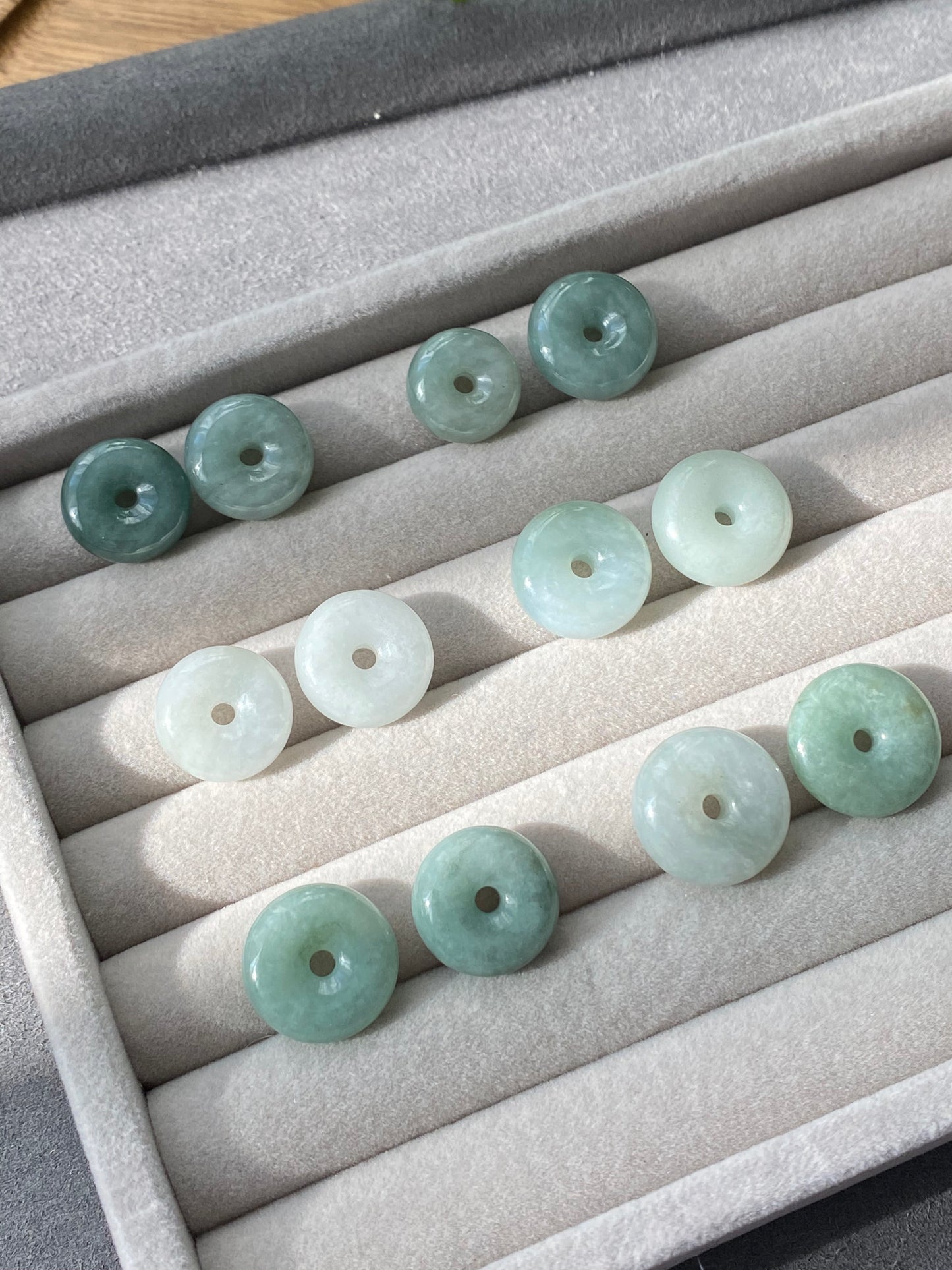 Natural A Donut Hetian Jade,Circle Jade Drop Earring,Drop dangle Earring/EarWire,handmade earring