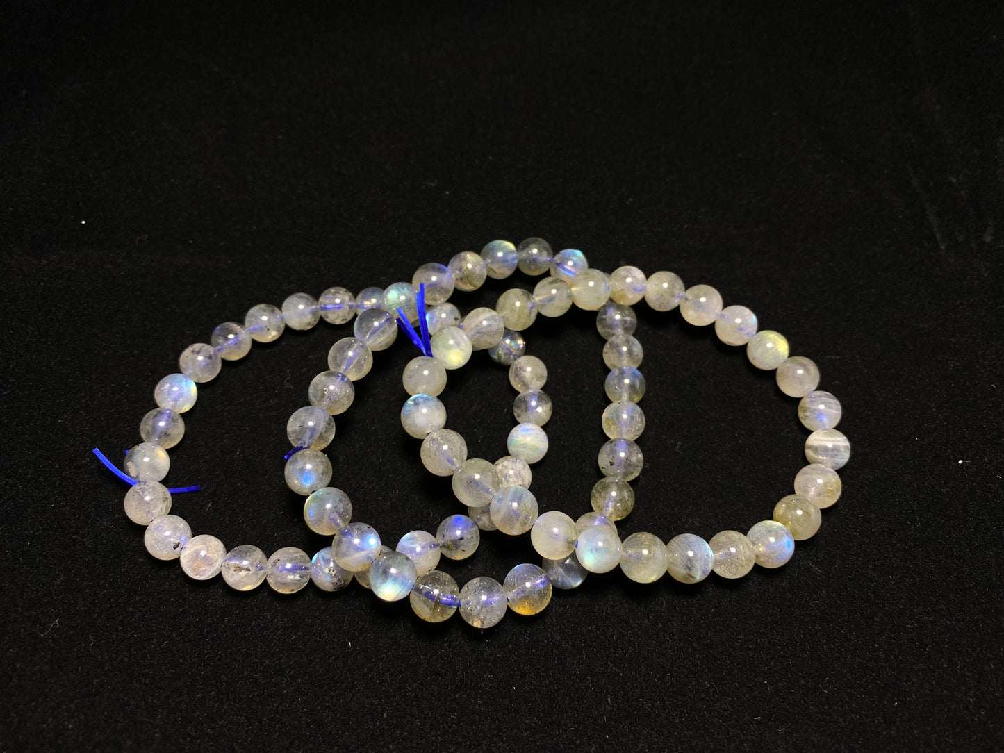 A grade Natural gray Labradorite moonstone round bead bracelet 7MM 10mm