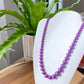 Rare High Grade Natural  Royal Purple Phosphosiderite Purple Mica Polished Smoothie Round Bead Necklace