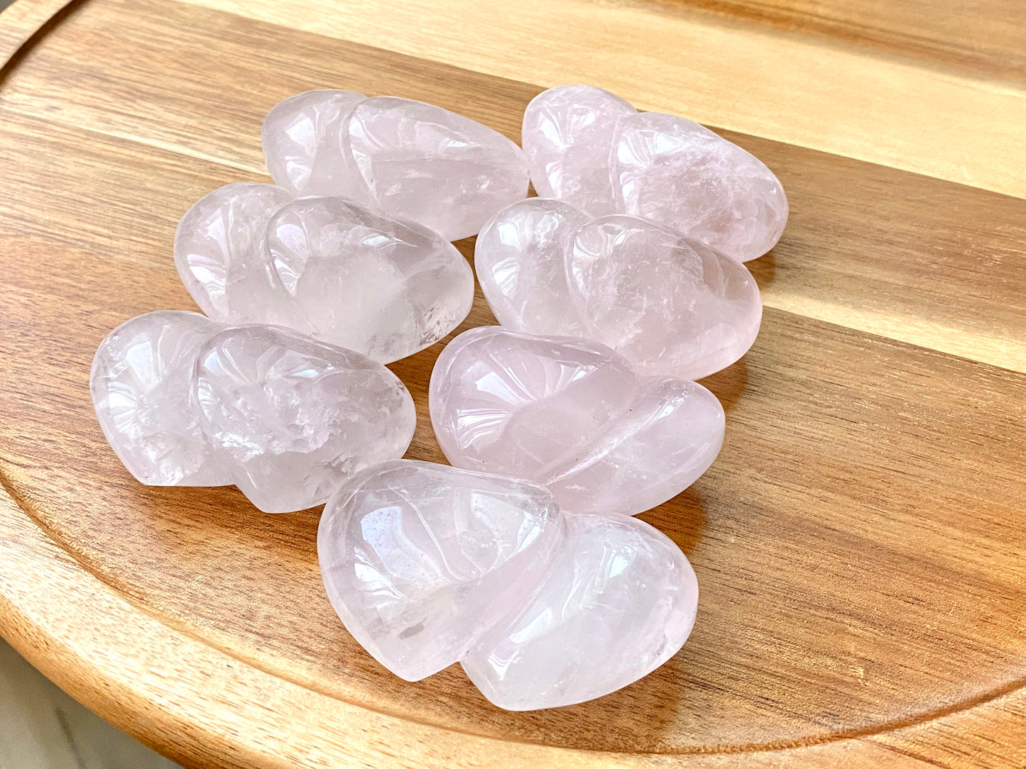 AA high quality Nature Raw Rose quartz puffy heart shape crystal ornament home decoration