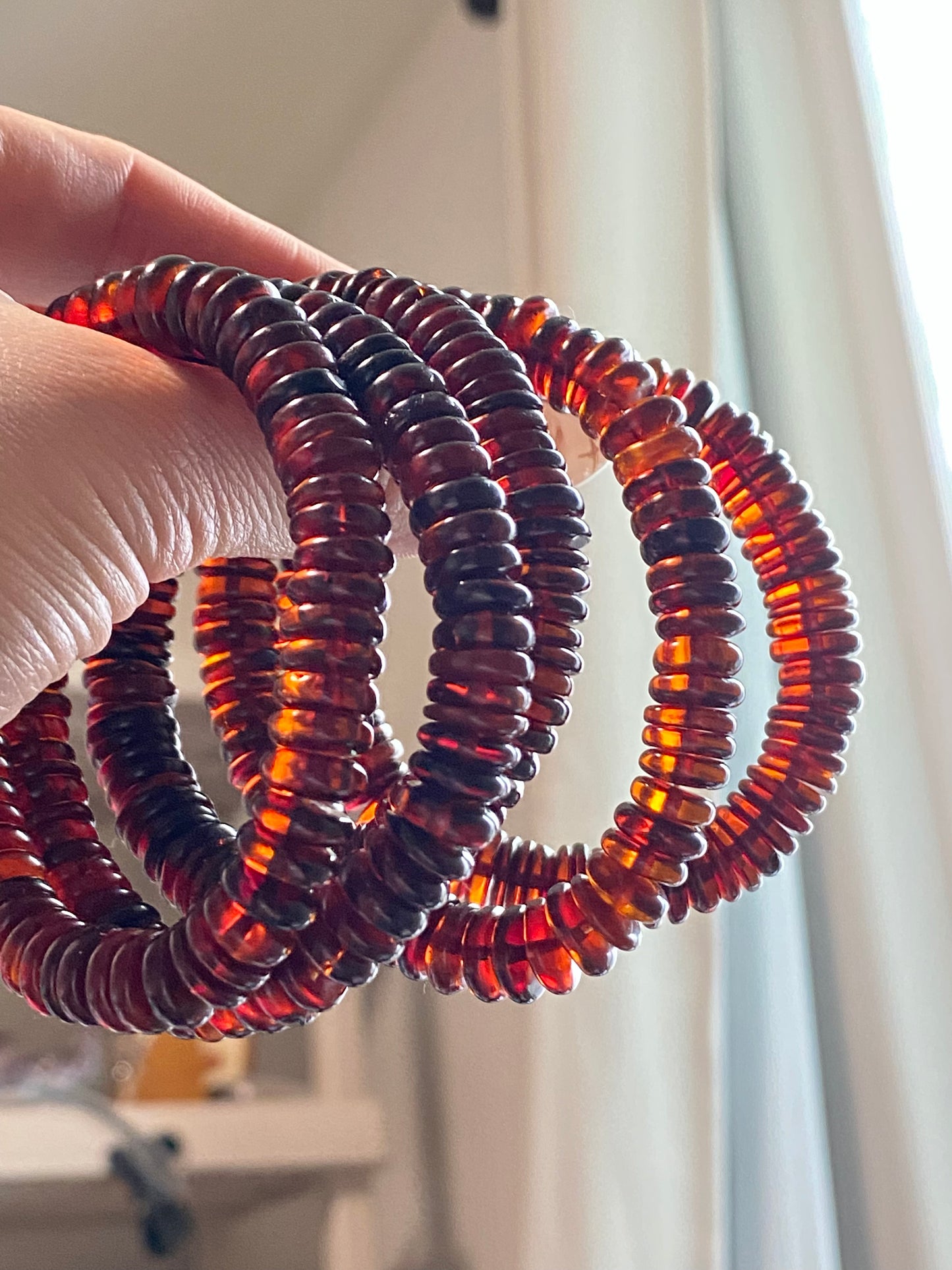 Natural Myanmar Blood amber saucer shape handmade bracelet,gift for her,gift for him