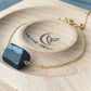 Natural Raw Protection Black Tourmaline Crystals,Meditation Stones 14K gold Adjustable slide closed Bracelet