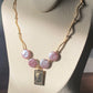 Natural Freshwater super shinning Purple Pink Baroque Pearls Mid-century  Queen Pendants Necklace,gift for her,gift for Princess