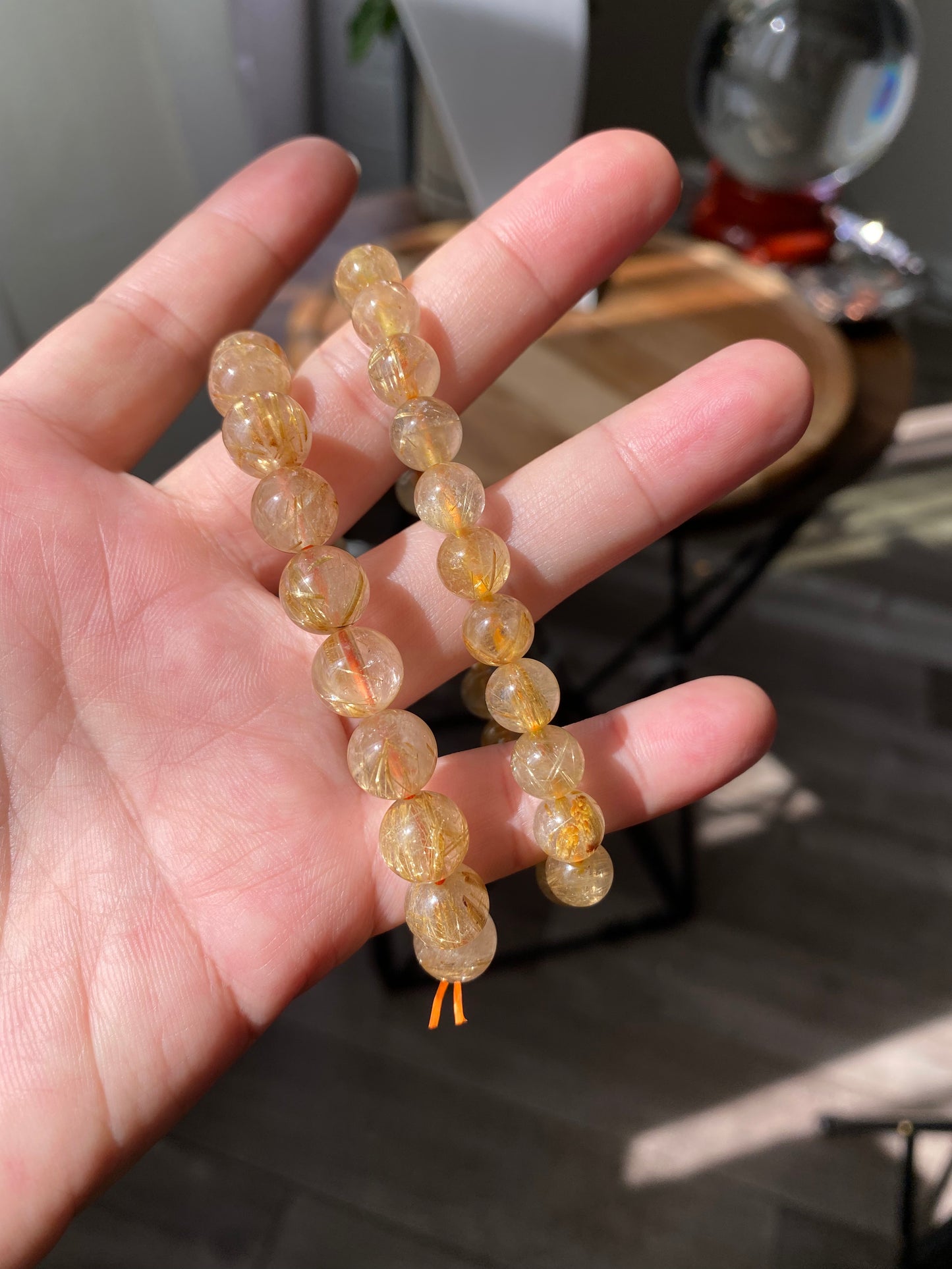 AAAA Natural Gold Rutilated Quartz Bracelet,clear crystal with gold hair for wealthy 8mm 10mm