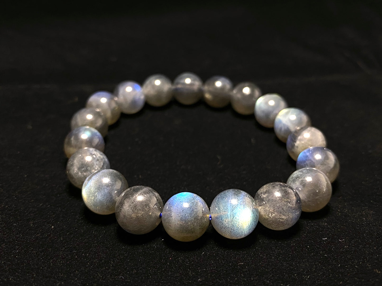 AAAAA grade Natural gray Labradorite moonstone round bead bracelet 8mm 9mm 10mm 11mm