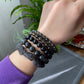 Natural Cintamani Saffordite Tektite Bracelet, wishing stone, Saffordite Tektites, Arizona Tektitest polished round bead bracelet