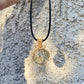 Natural Raw Black Gold Super Seven Princess 14k gold wire pendant necklace 14mm to 16MM