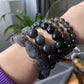 Natural Cintamani Saffordite Tektite Bracelet, wishing stone, Saffordite Tektites, Arizona Tektitest polished round bead bracelet