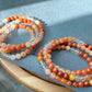 6MM/21.25 Inches Long Natural Red Rutilated Quartz Gradient Change,Rabbite Hair Crystal Round Beaded triple Wrap Bracelet,Necklace