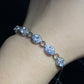 Certificated 0.5ct  Moissanite chain Sterling silver bracelet,wedding chain bracelet, gift for her